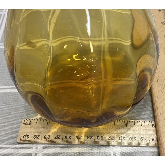 Blenko Handmade Amber & Green Glass Squash Gourd - Picture 8 of 9